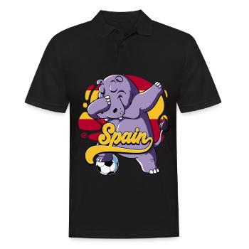 Spanien Fußball - Männer Poloshirt - Schwarz - Vorne - Kai (181cm)