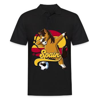 Spanien Fußball - Männer Poloshirt - Schwarz - Vorne - Kai (181cm)