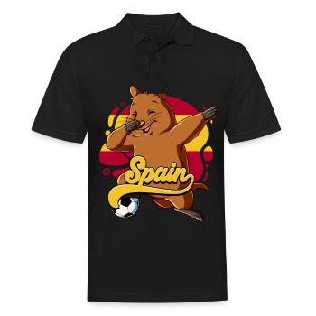 Spanien Fußball - Männer Poloshirt - Schwarz - Vorne - Kai (181cm)