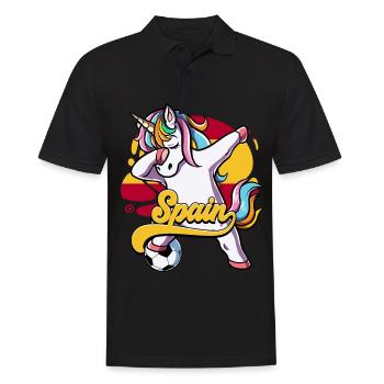 Spanien Fußball - Männer Poloshirt - Schwarz - Vorne - Kai (181cm)