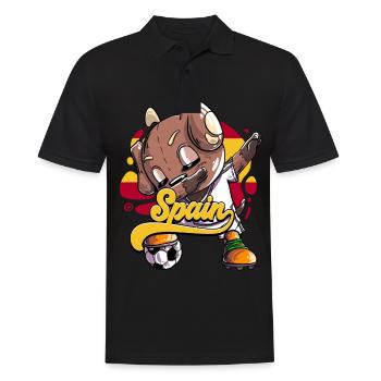 Spanien Fußball - Männer Poloshirt - Schwarz - Vorne - Kai (181cm)