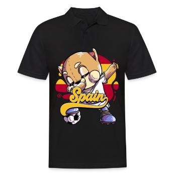Spanien Fußball - Männer Poloshirt - Schwarz - Vorne - Kai (181cm)