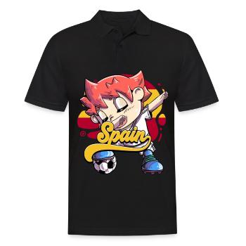 Spanien Fußball - Männer Poloshirt - Schwarz - Vorne - Kai (181cm)