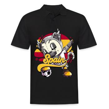 Spanien Fußball - Männer Poloshirt - Schwarz - Vorne - Kai (181cm)