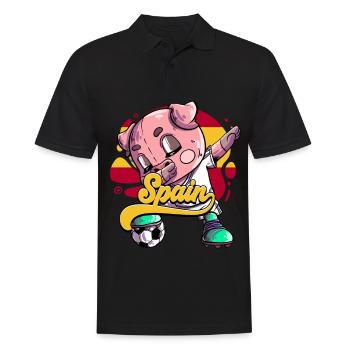 Spanien Fußball - Männer Poloshirt - Schwarz - Vorne - Kai (181cm)