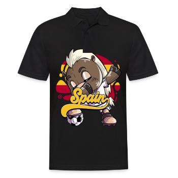 Spanien Fußball - Männer Poloshirt - Schwarz - Vorne - Kai (181cm)