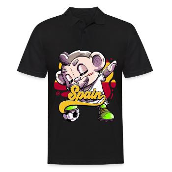 Spanien Fußball - Männer Poloshirt - Schwarz - Vorne - Kai (181cm)
