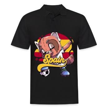 Spanien Fußball - Männer Poloshirt - Schwarz - Vorne - Kai (181cm)