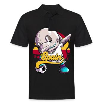 Spanien Fußball - Männer Poloshirt - Schwarz - Vorne - Kai (181cm)