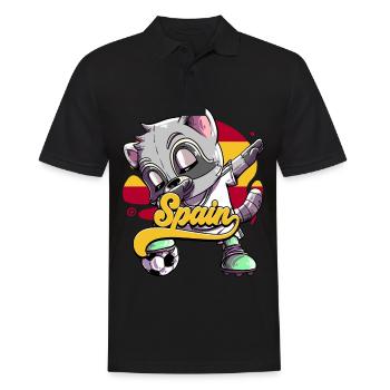 Spanien Fußball - Männer Poloshirt - Schwarz - Vorne - Kai (181cm)