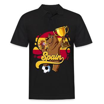 Spanien Fußball - Männer Poloshirt - Schwarz - Vorne - Kai (181cm)