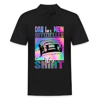 90er Jahre - Männer Poloshirt - Schwarz - Vorne - Kai (181cm)