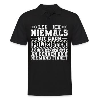 Polizist Polizei - Männer Poloshirt - Schwarz - Vorne - Kai (181cm)
