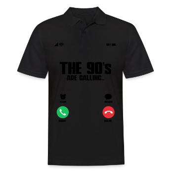 The 90s Are Calling 90er Jahre - Men's Polo Shirt - black - Front - Kai (181cm)