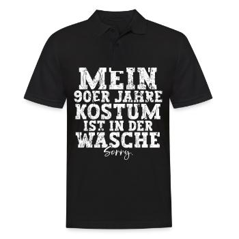 Mein 90er Kostüm Ist In Der Wäsche 90er Jahre - Männer Poloshirt - Schwarz - Vorne - Kai (181cm)