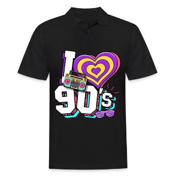 Années 90 J’aime années 90 - Polo Homme - noir - Devant - Kai (181cm)