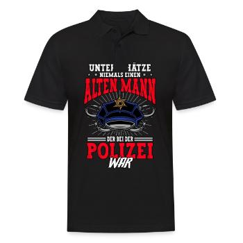 Polizist Polizei Rente Pension - Männer Poloshirt - Schwarz - Vorne - Kai (181cm)