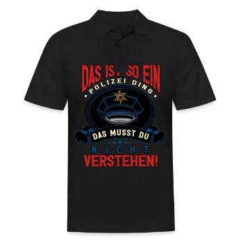 Polizist Polizei - Männer Poloshirt - Schwarz - Vorne - Kai (181cm)
