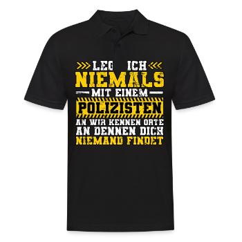 Polizist Polizei - Männer Poloshirt - Schwarz - Vorne - Kai (181cm)