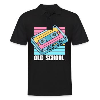 90s Cassette Old School 90s - Men's Polo Shirt - black - Front - Kai (181cm)