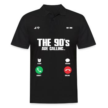 The 90s Are Calling 90er Jahre - Men's Polo Shirt - black - Front - Kai (181cm)