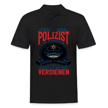 Polizist Polizei Rente Pension - Männer Poloshirt - Schwarz - Vorne - Kai (181cm)