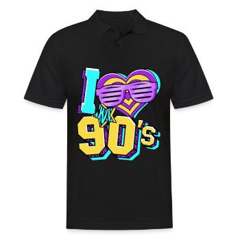 Années 90 J’aime années 90 - Polo Homme - noir - Devant - Kai (181cm)