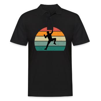 Kletterer Klettererin Bouldern Boulderin Klettern - Männer Poloshirt - Schwarz - Vorne - Kai (181cm)