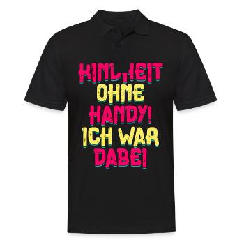 80er Jahre Kinderheit Ohne Handy - Männer Poloshirt - Schwarz - Vorne - Kai (181cm)
