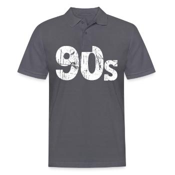90er Jahre 90s - Männer Poloshirt - Anthrazit - Vorne - Nico (186cm)