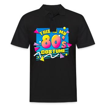 80er Jahre Das Ist Mein 80er Kostüm - Männer Poloshirt - Schwarz - Vorne - Kai (181cm)