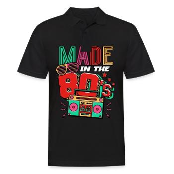 80er Jahre Made In The 80s - Männer Poloshirt - Schwarz - Vorne - Kai (181cm)