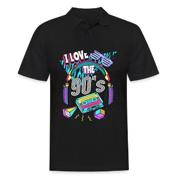 Les années 90 J’aime les années 90 - Polo Homme - noir - Devant - Kai (181cm)