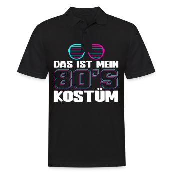 80er Jahre Das Ist Mein 80er Kostüm - Männer Poloshirt - Schwarz - Vorne - Kai (181cm)