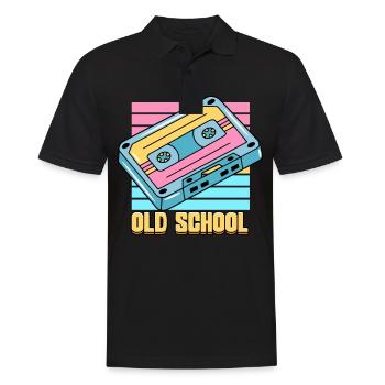 90s Cassette Old School 90s - Men's Polo Shirt - black - Front - Kai (181cm)