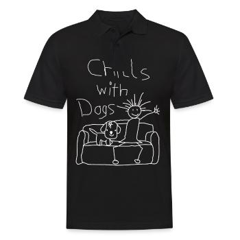 Celui avec le chien refroidit chien propriétaire de chien chien - Polo Homme - noir - Devant - Kai (181cm)