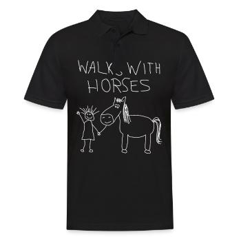 Pferd Pferde Horse Reiten Reiter Reiterin Pferde - Männer Poloshirt - Schwarz - Vorne - Kai (181cm)