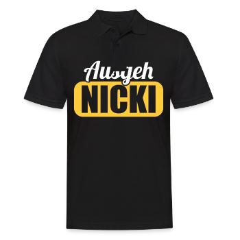 DDR Ostdeutschland Osten Ossi Ausgeh Nicki - Männer Poloshirt - Schwarz - Vorne - Kai (181cm)