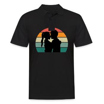 Heiraten Heirat Hochzeit Freund Freundin Ehe Liebe - Männer Poloshirt - Schwarz - Vorne - Kai (181cm)