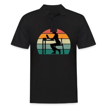 Leser Leserin Buch Bücher Bücherwurm Buch Lesen - Männer Poloshirt - Schwarz - Vorne - Kai (181cm)