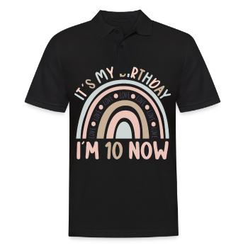 10 years old Rainbow Rainbow 10th birthday - Men's Polo Shirt - black - Front - Kai (181cm)