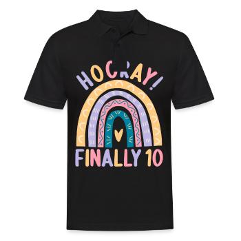 10 years old Rainbow Rainbow 10th birthday - Men's Polo Shirt - black - Front - Kai (181cm)