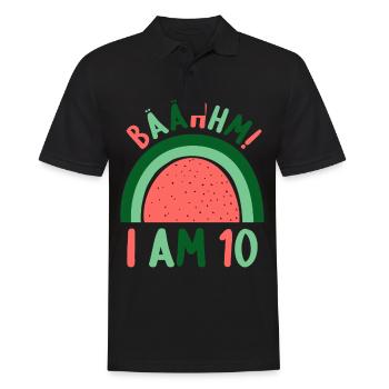 10 years old Rainbow Rainbow 10th birthday - Men's Polo Shirt - black - Front - Kai (181cm)