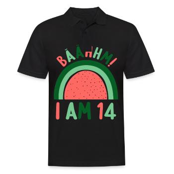 14 Jahre alt Rainbow Regenbogen 14. Geburtstag - Männer Poloshirt - Schwarz - Vorne - Kai (181cm)