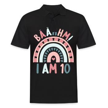 10 years old Rainbow Rainbow 10th birthday - Men's Polo Shirt - black - Front - Kai (181cm)