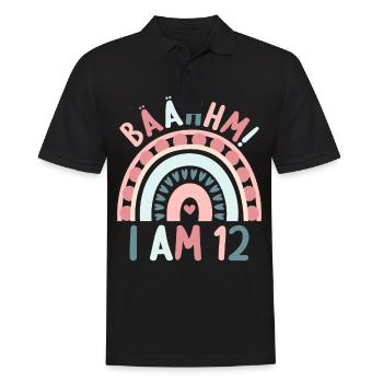 12 years old Rainbow Rainbow 12th birthday - Men's Polo Shirt - black - Front - Kai (181cm)
