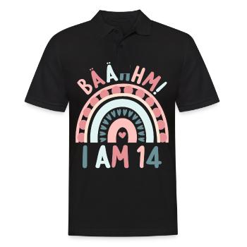 14 years old Rainbow Rainbow 14th birthday - Men's Polo Shirt - black - Front - Kai (181cm)
