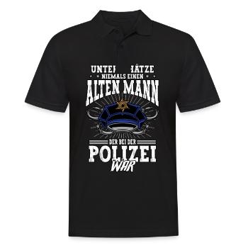Polizist Polizei Rente Pension - Männer Poloshirt - Schwarz - Vorne - Kai (181cm)