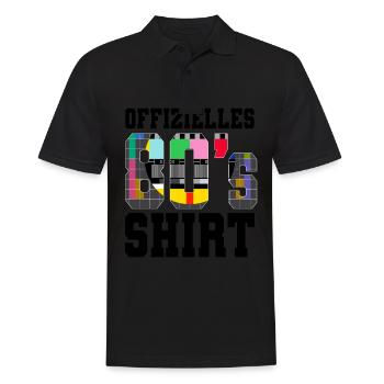 80er Jahre Offizielles 80s - Männer Poloshirt - Schwarz - Vorne - Kai (181cm)