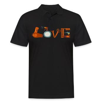 Love Friseurin - Männer Poloshirt - Schwarz - Vorne - Kai (181cm)